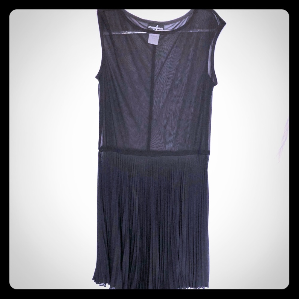 Vintage art deco see-through dress with pleats